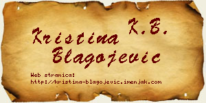 Kristina Blagojević vizit kartica